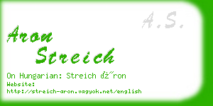 aron streich business card